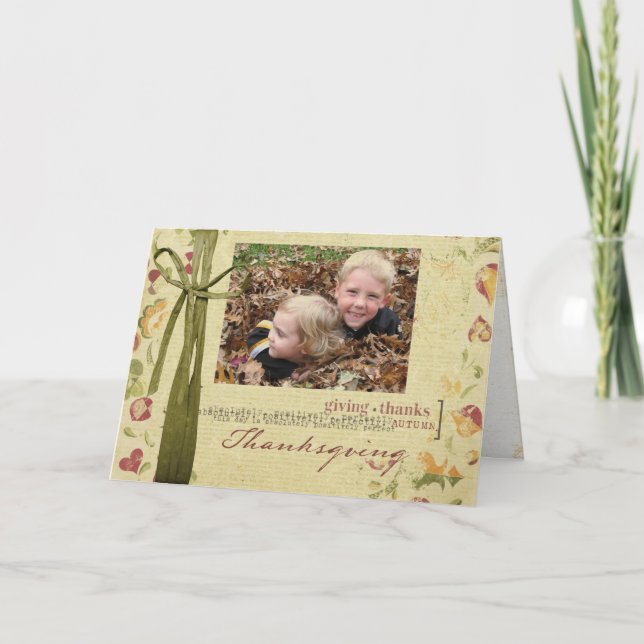 Cartão com fotos de Ação de Graças (Frente)