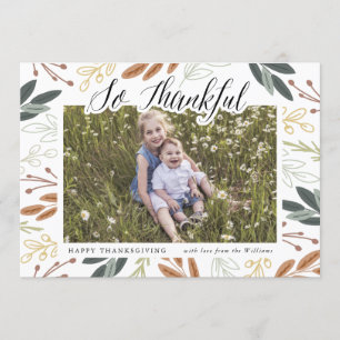 Cartão com fotos de Ação de Graças