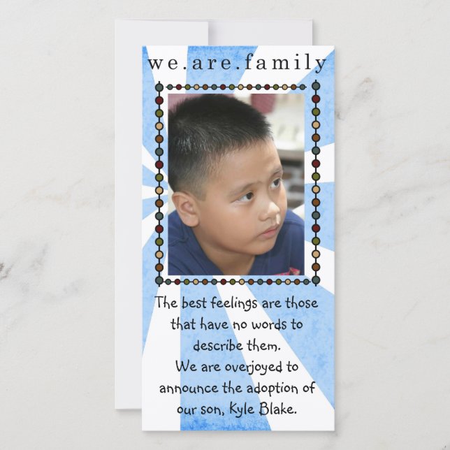 cartão com fotos de adoção (Frente)