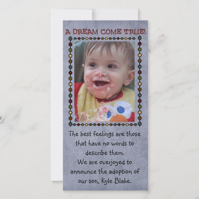 cartão com fotos de adoção (Frente)