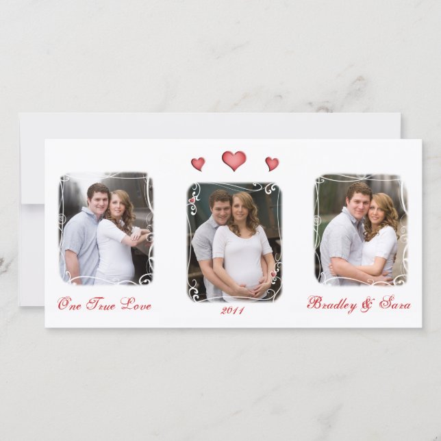 Cartão com fotos de Amor de Dia de os namorados Pe (Frente)