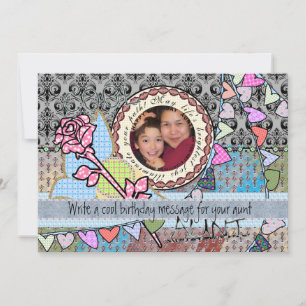 Cartão com fotos de aniversário engraçado - tia