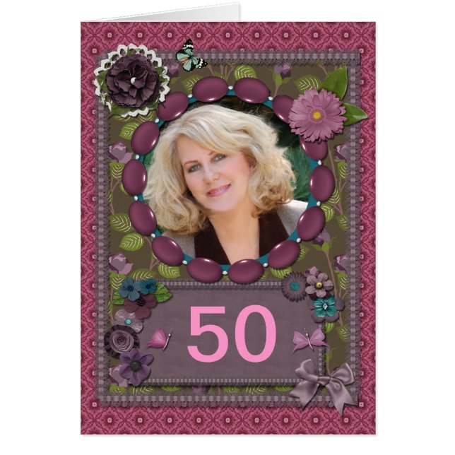 Cartão com fotos de aniversário para qualquer idad (Frente)