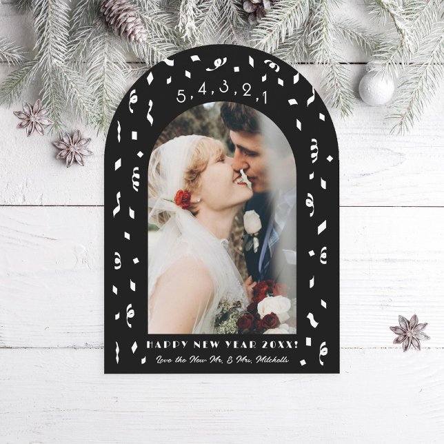 Cartão com fotos de Anos novos Confetti Countdown (Criador carregado)