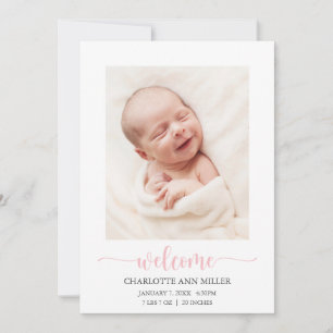 Cartão com fotos de Anúncio de Bebê de Boas-Vin