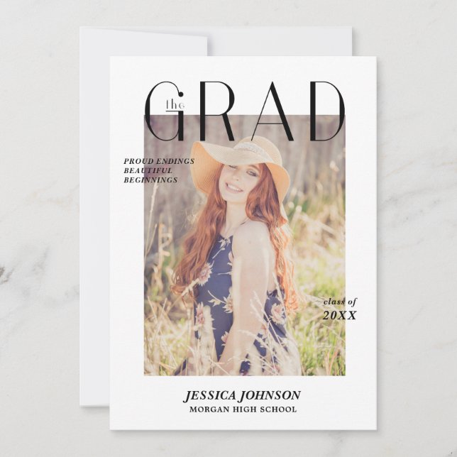 Cartão com fotos de Anúncio de Graduação de Cobrir (Frente)