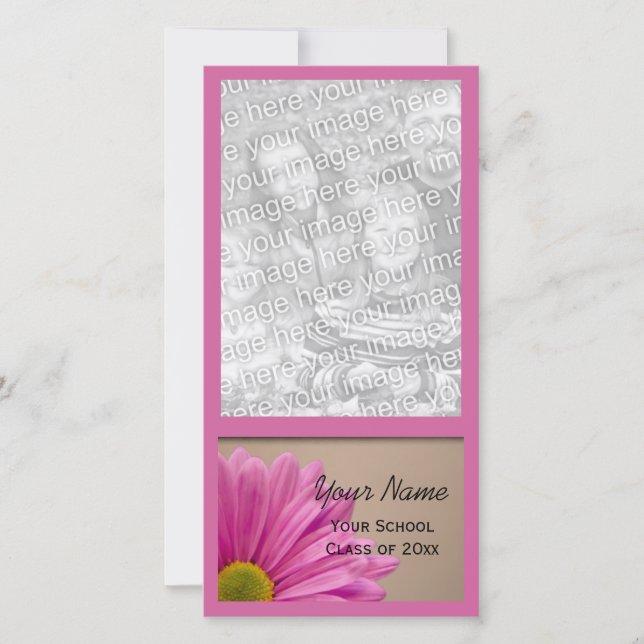 Cartão com fotos de Anúncio de Graduação de Daisy  (Frente)