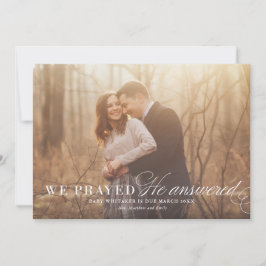 Cartão com fotos de Anúncio de Gravidez de Oração 