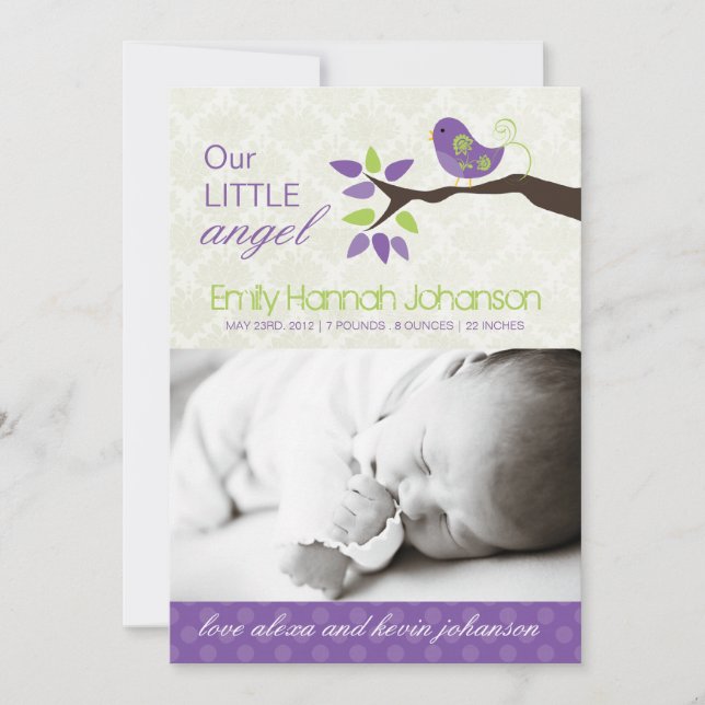 Cartão com fotos de Anúncio de Nascimento (Frente)