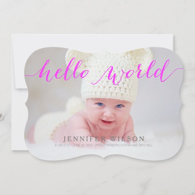 Cartão com fotos de Anúncio de Nascimento do Bebê  (Frente)