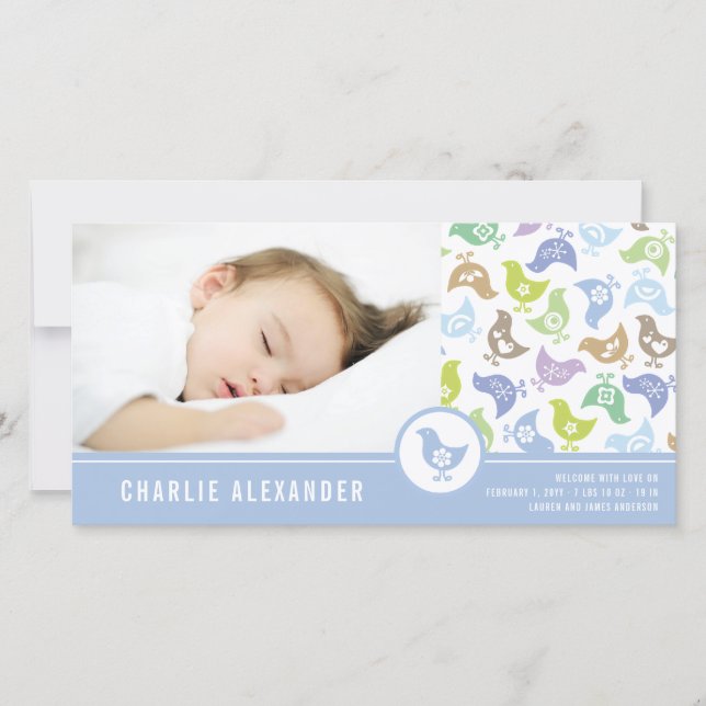 Cartão com fotos de Anúncio de Nascimento do Garot (Frente)