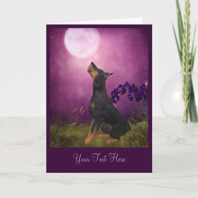Cartão com fotos de Arte de Cão Fantasia Doberman  (Frente)