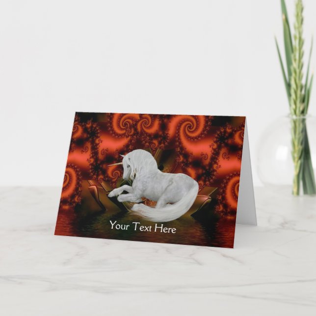 Cartão com fotos de Arte Fantasia de Fractais Verm (Frente)