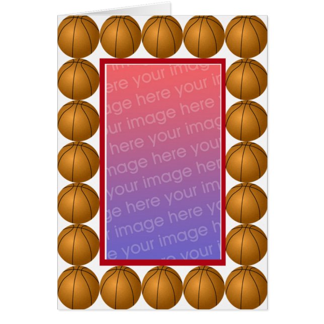 Cartão com fotos de basquete (Frente)
