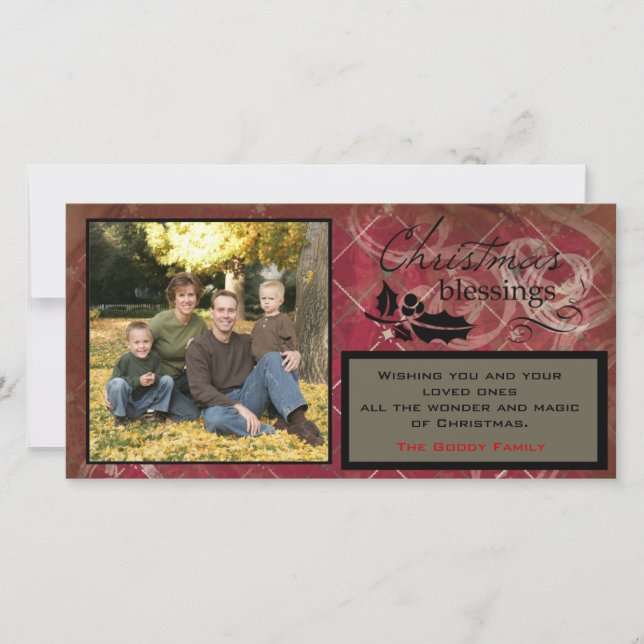 Cartão com fotos de Bênçãos de Natal (Frente)