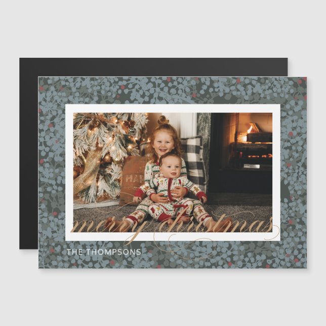 Cartão com fotos de Berries Magnético de Script de (Frente/Verso)