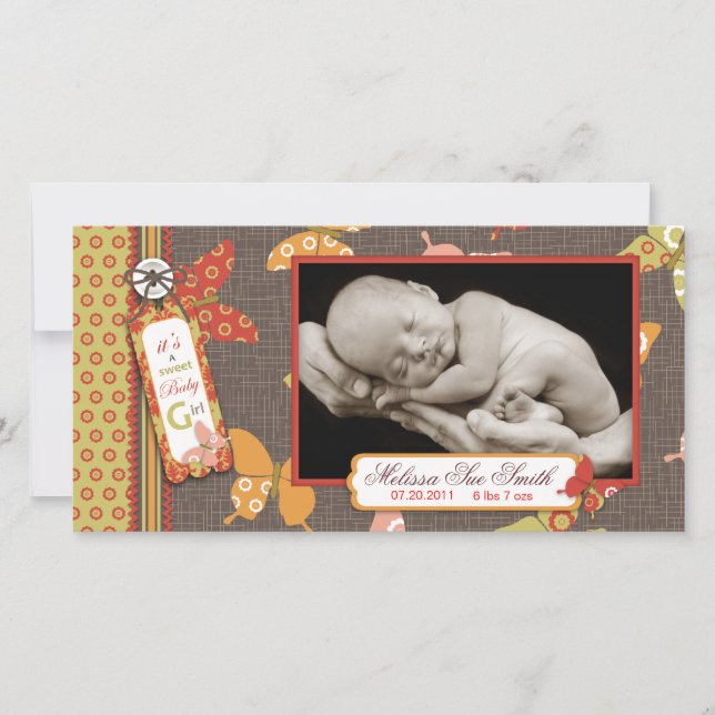 Cartão com fotos de Borboletas Retroativas (Frente)