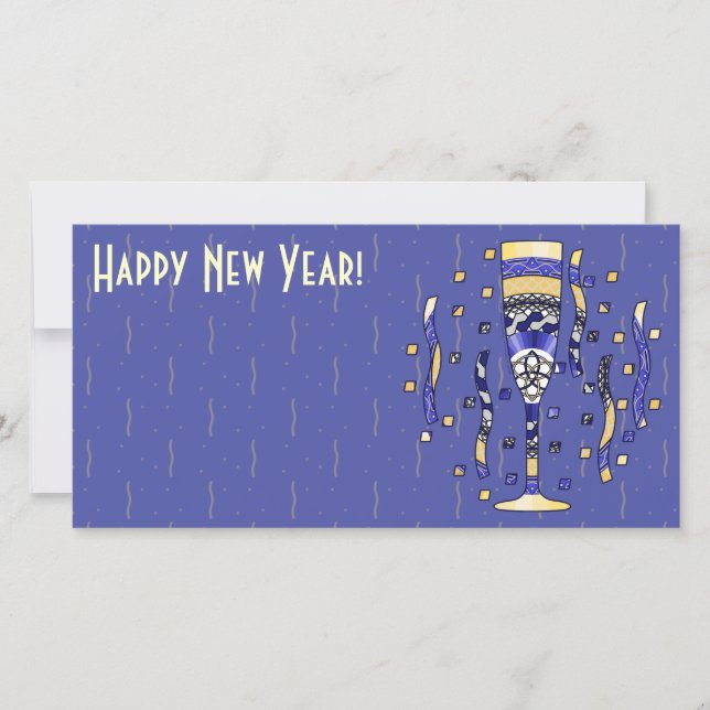 Cartão com fotos de Brinde de Ano Novo (Frente)