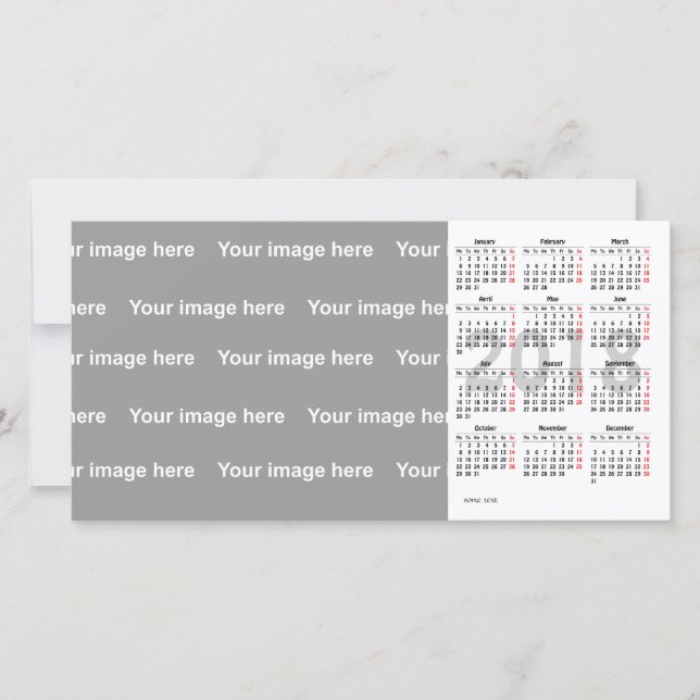 Cartão com fotos de Calendário do modelo 2018 (Frente)