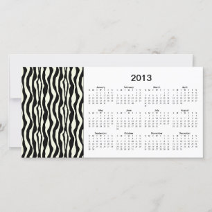 Cartão com fotos de Calendário Zebra Stripes 2013