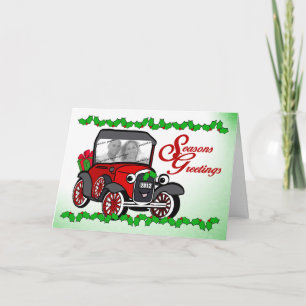 Cartão com fotos de carro antigo