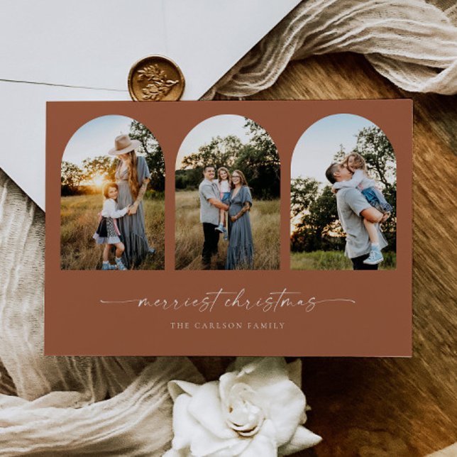 Cartão com fotos de Cartões de natal de Natal Boho (Criador carregado)