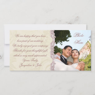 Cartão com fotos de casamento