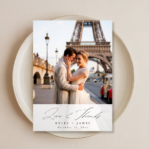 Cartão com fotos de Casamento de Obrigados e Amor 