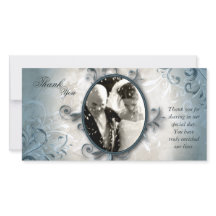 Cartão com fotos De Casamento Obrigado - Folhagem 