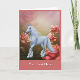 Cartão com fotos de Cavalo de Fantasia de Rosas Ro