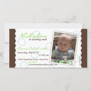 Cartão com fotos de Círculo Feliz: Castanho e Azul