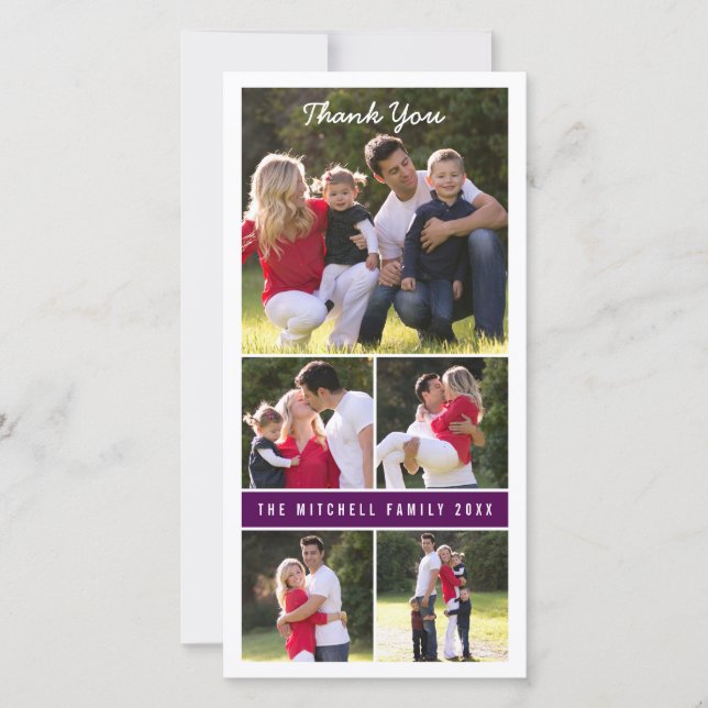 Cartão com fotos de colagem | Cartões de agradecim (Frente)