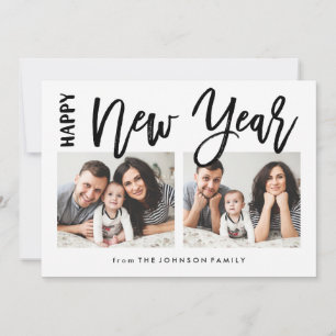 Cartão com fotos de Colagem de Feriado de Ano Novo