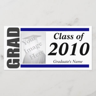 Cartão com fotos de Convite para Graduação - azul