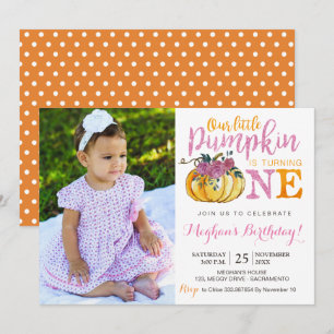 cartão com fotos de convite para o primeiro anive