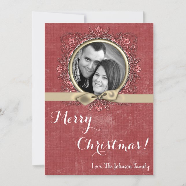 cartão com fotos de Destensão de Grunge Vermelho X (Frente)