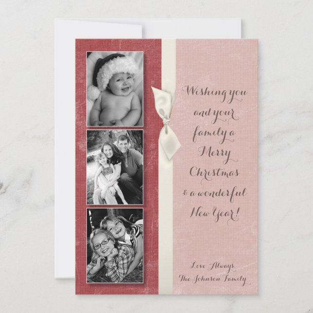 cartão com fotos de Destensão de Grunge Vermelho X (Frente)