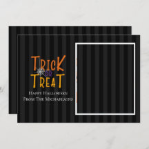 Cartão com fotos de Dia das Bruxas Moderno