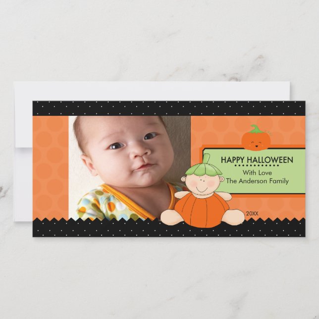 Cartão com fotos de Dia das Bruxas para Crianças d (Frente)