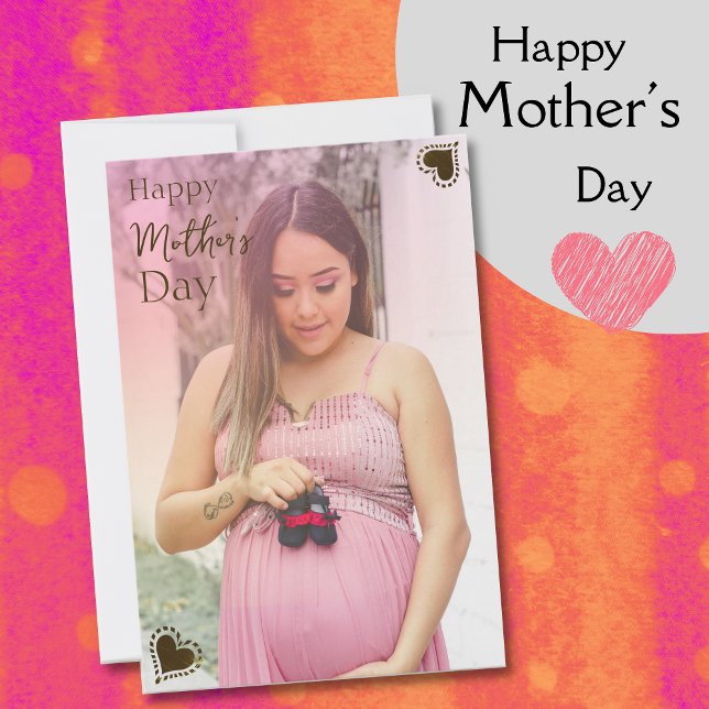 Cartão com fotos de Dia de as mães da Mãe (Mom-to-be Mother's Day Photo Card)