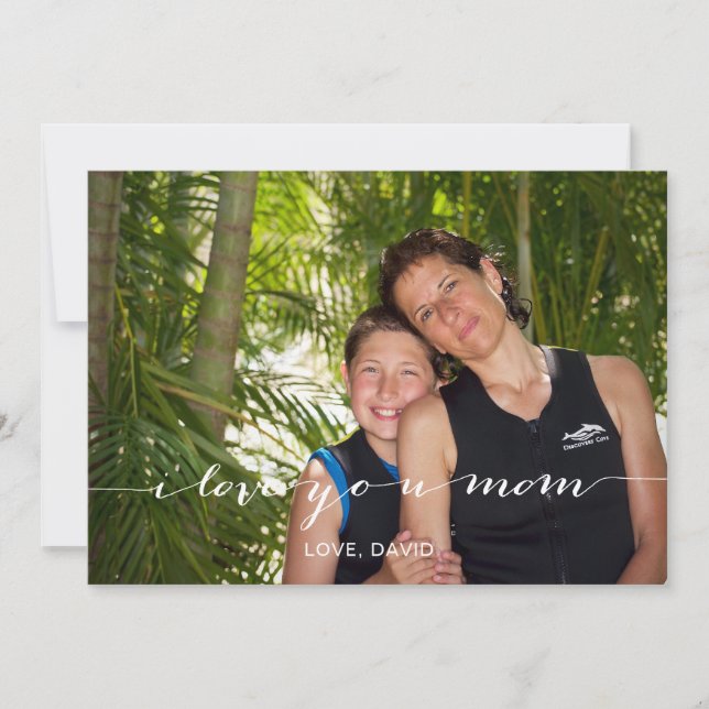 Cartão com fotos de Dia de as mães de Caligrafia M (Frente)