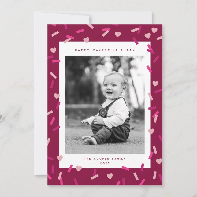 Cartão com fotos de Dia de os namorados Heart Conf (Frente)