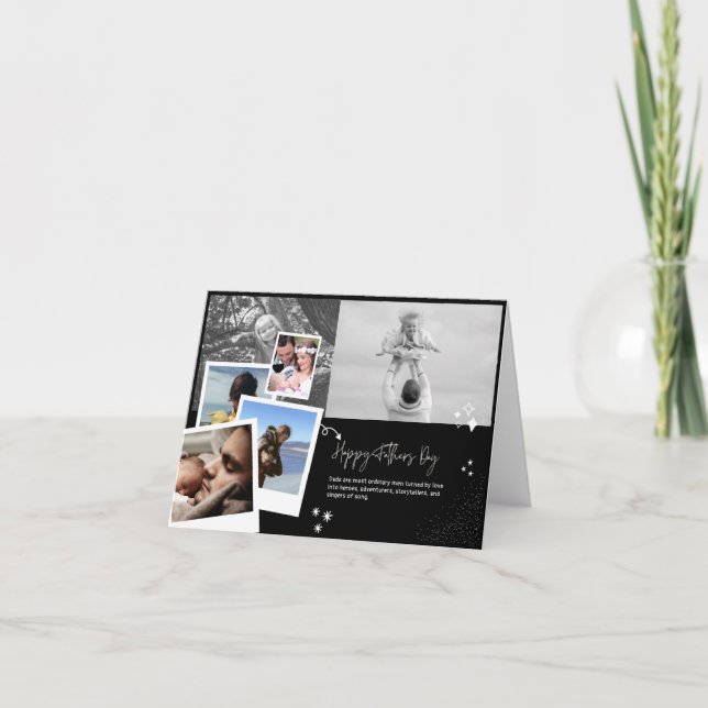 Cartão com fotos de Dia de os pais de Colagem Eleg (Frente)