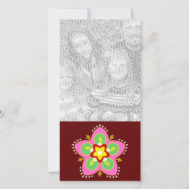 cartão com fotos de diwali rangoli (Frente)
