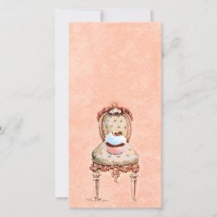 Cartão com fotos de Estilo de Vintagem de cupcake