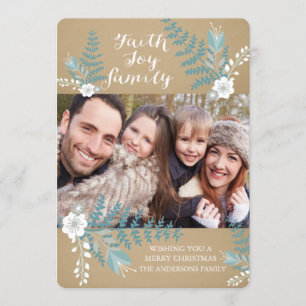 Cartão com fotos de Faith Joy & Family Blue Folid