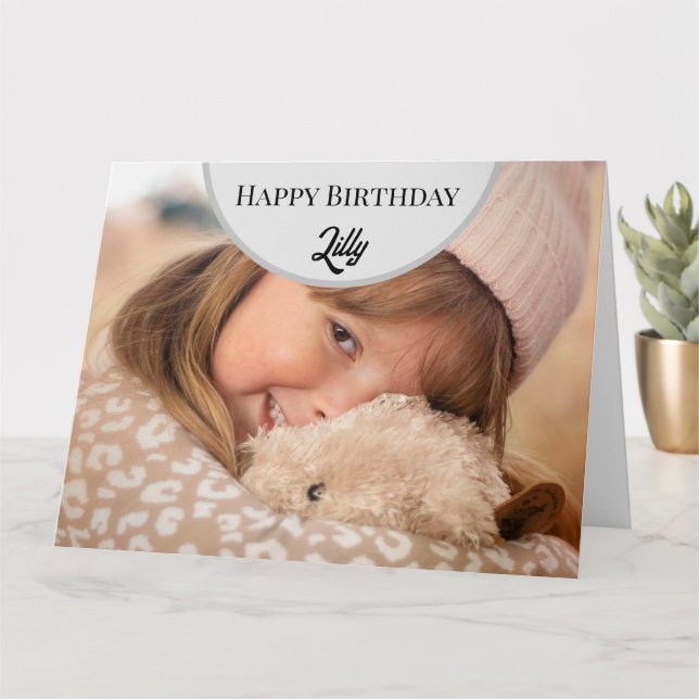 Cartão com fotos de Feliz aniversário Personalizad (Planta pequena)