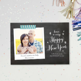 Cartão com fotos de Feliz ano novo