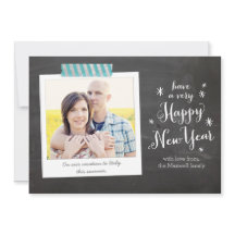 Cartão com fotos de Feliz ano novo