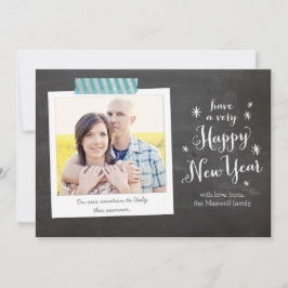 Cartão com fotos de Feliz ano novo